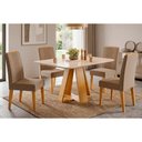 Ver imagem 1 de Mesa Sala Jantar Celeste + 4 Cadeiras Lia Cedro DJ Móveis