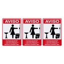 Ver imagem 1 de Combo 3 Placas De Sinalização Aviso Mantenha O Banheiro Limpo Feminino 15x20 Acesso - S-231 F9e