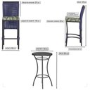 Ver imagem 2 de Mesa Bistrô e 2 Banquetas Roma Preta Corda Náutica Estofado 5 Trama Original