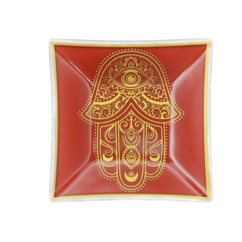 Kir com 2 Petisqueiras Quadradas Hamsá Hindu 9,5 X 9,5 X 1,5 Casa Del Grande