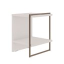 Ver imagem 2 de Mesa Lateral 45cm para Sala de Estar C/ 1 Prateleira 100%mdf Cor:branco Fosco
