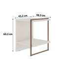 Ver imagem 3 de Mesa Lateral 45cm para Sala de Estar C/ 1 Prateleira 100%mdf Cor:branco Fosco