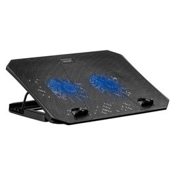 Suporte para Notebook Multilaser AC392 - até 15.6 - 4 ajustes de Altura - Dual Cooler - LED Azul - 1