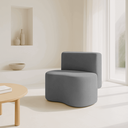 Ver imagem 1 de Puff Orgânico Feijão com Encosto Curvo Redondo Sala Resistente Confortável Suede:suede Cinza