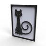 Quadro Decorativo Mdf Alto Relevo Moderno Gatos Sala Quarto - 1