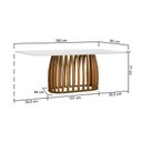 Ver imagem 2 de Mesa de Jantar Armonia Base Retangular - Amêndoa - Tampo 180x90cm Branco/vidro Off-white