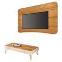 Ver imagem 1 de Painel Suspenso Armony Cinamomo com Mesa de Centro Cadenza Off White Cinamomo - Hb Móveis