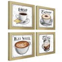 Ver imagem 4 de Quadro Café Expresso 2 Titulos Moldura Marfim Listrado