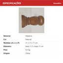 Ver imagem 2 de Castiçal Decorativo de Madeira Natural 21x11x11cm Porta Vela Mesa Jantar Sala