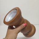Ver imagem 4 de Castiçal Decorativo de Madeira Natural 21x11x11cm Porta Vela Mesa Jantar Sala
