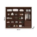 Ver imagem 2 de Guarda Roupa Casal 2 Portas de Correr Ripadas C/ Espelhos e 4 Gavetas Galati Peroba/off White -