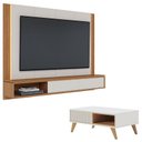 Ver imagem 1 de Home Suspenso Loa com Mesa de Centro Jeri Off White Freijó - Colibri