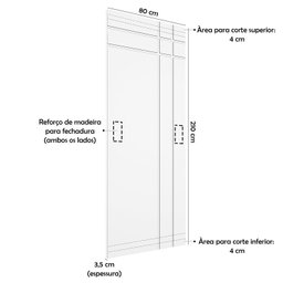 Porta de Madeira Frisada U.v 210cm X 80cm - R40t:imbuia - 3