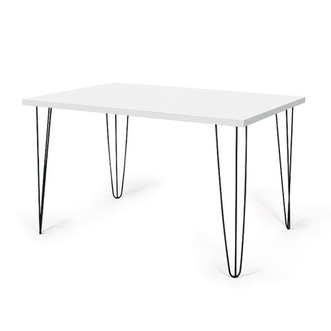 Mesa de Jantar Retangular Hairpin 130x80cm - Branco