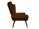 Ver imagem 3 de Poltrona Decorativa Emilia Suede Marrom Pés Madeira Ms Decor