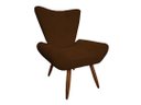 Ver imagem 2 de Poltrona Decorativa Emilia Suede Marrom Pés Madeira Ms Decor