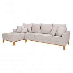Sofá Living 4 Lugares Beny com Chaise Lado Esquerdo Linho Império Cru 184 - 6
