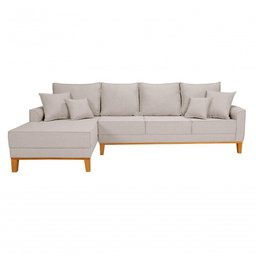 Sofá Living 4 Lugares Beny com Chaise Lado Esquerdo Linho Império Cru 184 - 5
