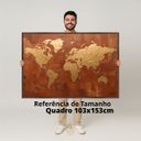 Ver imagem 3 de Quadro Mapa Mundi Dourado sobre Terracota - Grande 153x103cm