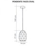 PENDENTE FACES OVAL - PRETO - STARTEC - 3