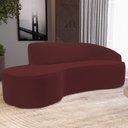 Ver imagem 2 de Sofá 3 Lugares Curvo Sala de Estar Living Firenze Direito D02 Veludo Marsala 180 cm C-278 - Lyam