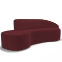 Ver imagem 1 de Sofá 3 Lugares Curvo Sala de Estar Living Firenze Direito D02 Veludo Marsala 180 cm C-278 - Lyam