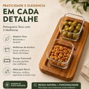Ver imagem 4 de Petisqueira Madeira Teca com 2 Molheiras Kit Tabua Completa Ramekim Rustica Bandeja Porta Molhos PET