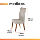 Ver imagem 4 de Conjunto Sala de Jantar Mesa 1,60m com Vidro Anjos 6 Cadeiras Sofia
