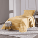 Ver imagem 3 de Cobre Leito Solteiro Heitor Bordado Hipercal 400 Fios 2 Peças - Amarelo - 100% Poliéster