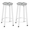 Kit Banqueta Alta sem Encosto 2 Peças 00004 Branco Flor Preta Archeli - 1