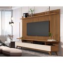 Ver imagem 1 de Painel Ripado Classic Sala Estar com Rack Vivare Wood - 2 Cores:freijó/offwhite