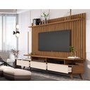 Ver imagem 3 de Painel Ripado Classic Sala Estar com Rack Vivare Wood - 2 Cores:freijó/offwhite