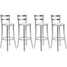 Kit Banqueta Alta Com Encosto 4 Peças BQ012 Cromado Branco Lafatelli - 1