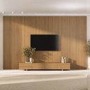 Ver imagem 1 de Rack com Painel Liso TV até 86 Polegadas Planejado 360x250cm Aruá CabeCasa MadeiraOriginals Marrom Jatobá