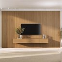 Ver imagem 3 de Rack com Painel Liso TV até 86 Polegadas Planejado 360x250cm Aruá CabeCasa MadeiraOriginals Marrom Jatobá