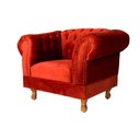 Ver imagem 2 de Quatro Poltronas Chesterfield Capitonê Duque - Suede Vermelho / Decoração, recepção , barbearia, sal