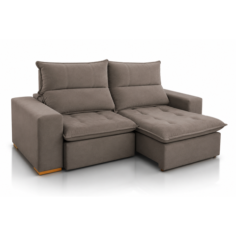 Sofá Retrátil e Reclinável Portofino com Molas Ensacadas | Conforto Premium:Veludo Marrom/1,90