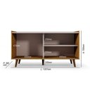 Ver imagem 3 de Rack Bancada para TV Austin 60 Polegadas MDP MDF 1 Porta Grigio Fosco Canela Möbler
