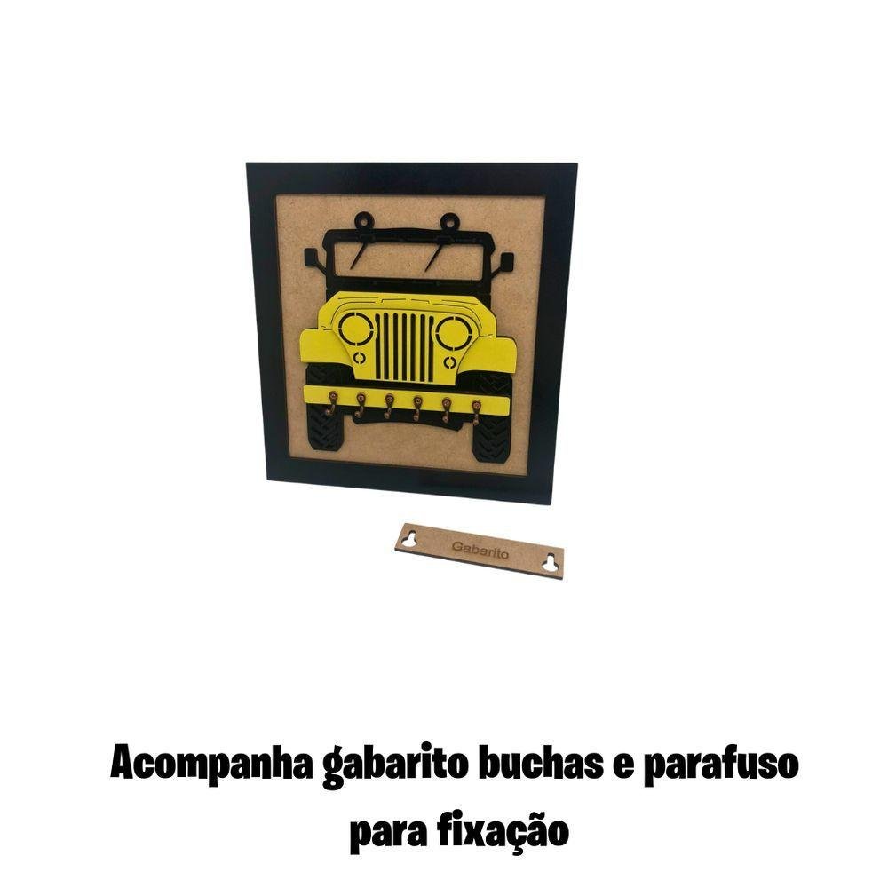 Porta Chaves de Parede Jeep em Mdf Sthoudt Amarela - 5