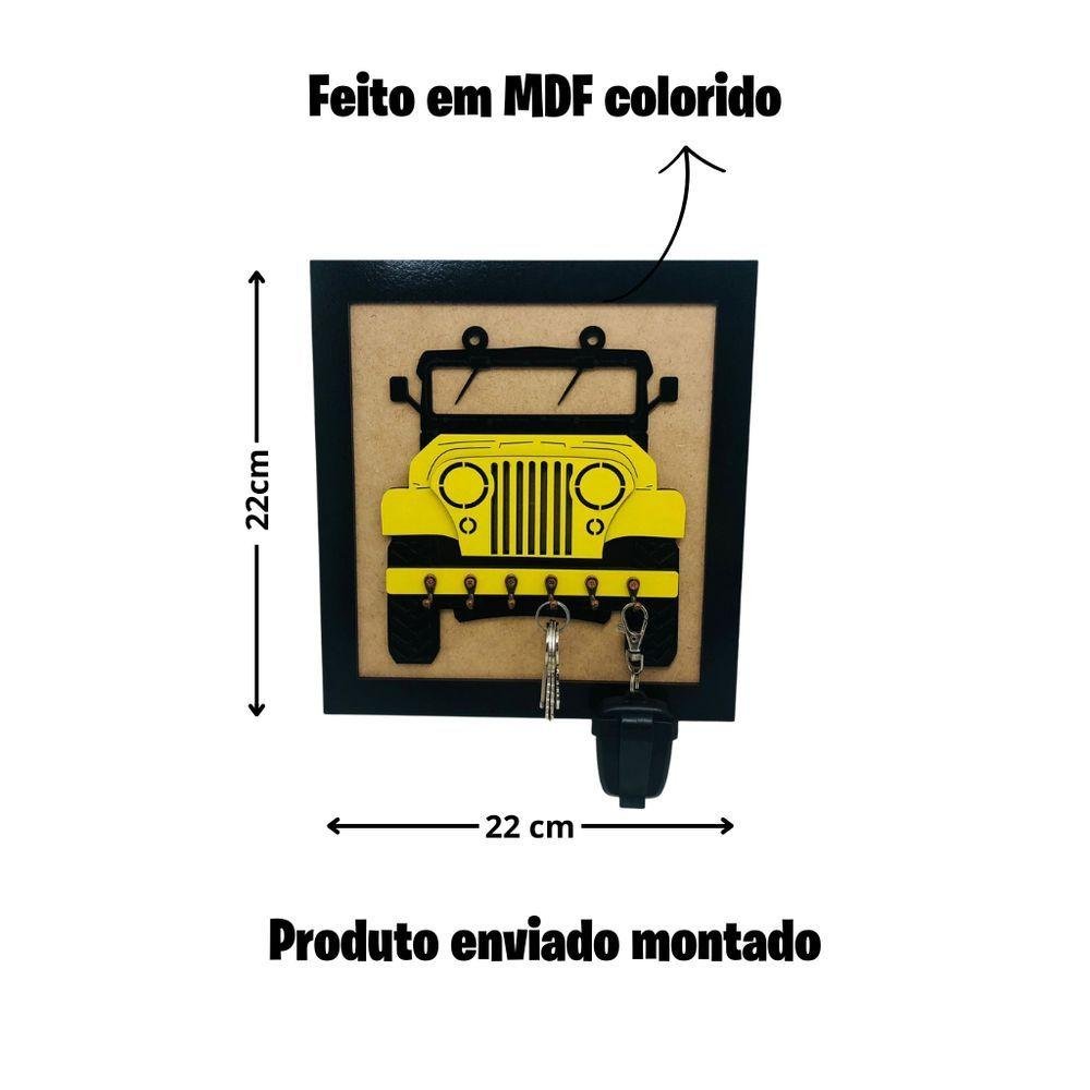 Porta Chaves de Parede Jeep em Mdf Sthoudt Amarela - 4