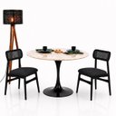 Ver imagem 2 de Mesa de Jantar Saarinen Redondo 90 cm Tampo Mármore Taj Mahal Base Laca Preta