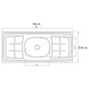 Ver imagem 5 de Balcão Gabinete Lis com Pia Inox 150cm 4 Portas Branco - Mpozenato