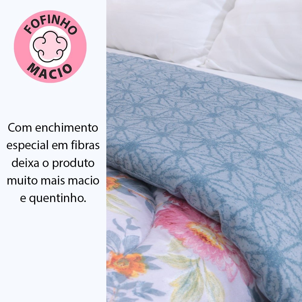 Edredom Queen Antialérgico Dupla Face Estampado 240x215cm - Bf Colchões - 5