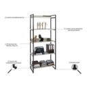 Ver imagem 3 de Estante Livreiro Prisma Estilo Industrial 80cm 5 Prateleiras Snow - Mpozenato