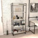 Ver imagem 2 de Estante Livreiro Prisma Estilo Industrial 80cm 5 Prateleiras Snow - Mpozenato