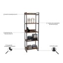 Ver imagem 3 de Estante Livreiro Prisma Estilo Industrial 60cm 5 Prateleiras Nogal - Mpozenato
