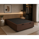Ver imagem 1 de Cama Box Baú Casal 138 -Tecido Marrom