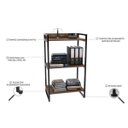 Ver imagem 3 de Estante Livreiro Prisma Estilo Industrial 60cm 3 Prateleiras Nogal - Mpozenato