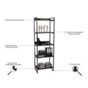 Ver imagem 3 de Estante Livreiro Prisma Estilo Industrial 60cm 5 Prateleiras Preto Onix - Mpozenato