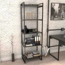 Ver imagem 2 de Estante Livreiro Prisma Estilo Industrial 60cm 5 Prateleiras Preto Onix - Mpozenato